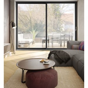Image of living room with patio access through loft aluminum patio door