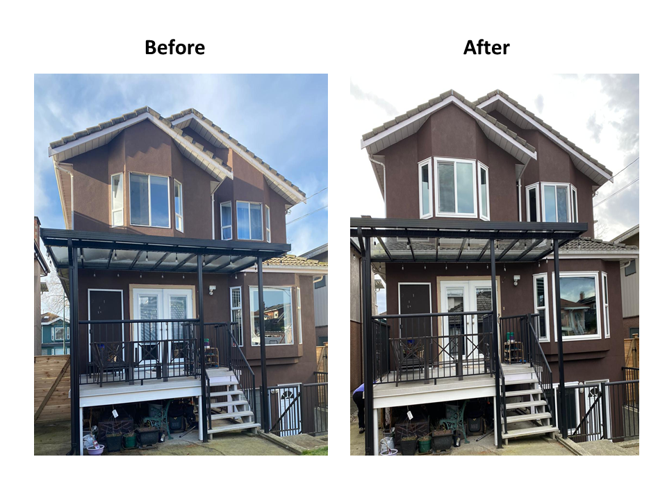 Before and after of A1 windows installation